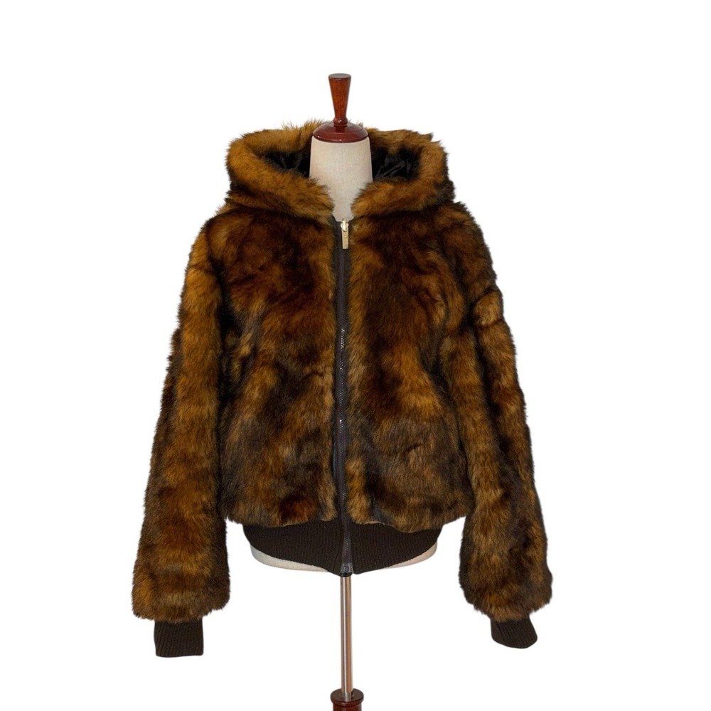 Ablanche Urban Fritters Brown Faux Furโ Coat Reversible Women's Large